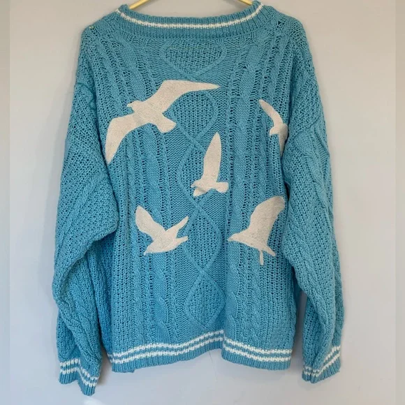 Taylor Swift 1989 Blue Cardigan with White Trim Size M/L Tayor - Picture 2 of 12